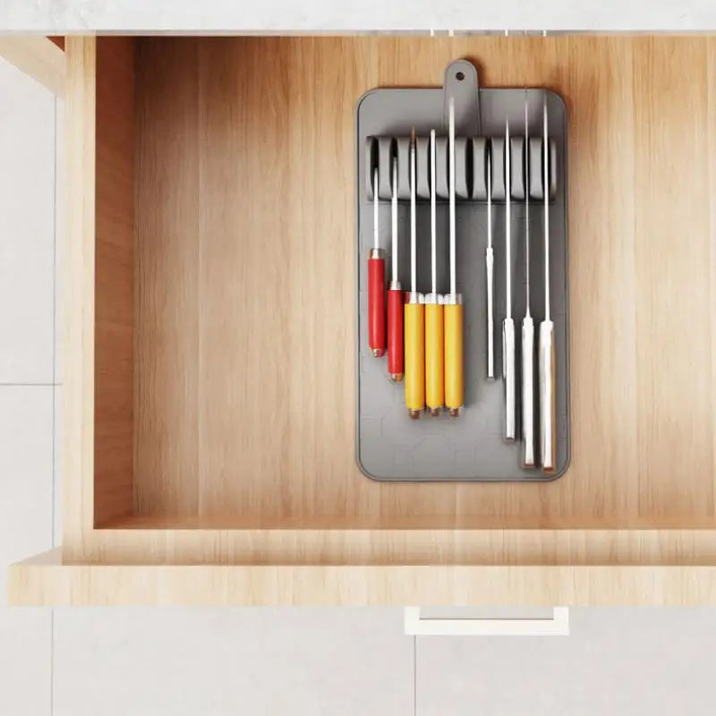 Kitchen Organizer Knife Holder Mat Non Slip Safe Storage for Multiple Knives in Drawer Keep Blades Protected
