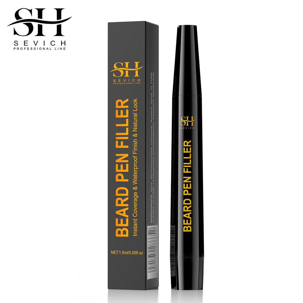 Beard Pen Filler Men Waterproof Moustache Coloring Pen Beard Coloring Filling Enhancer Black Fiber Hair Beard Stuffing Pen Tool