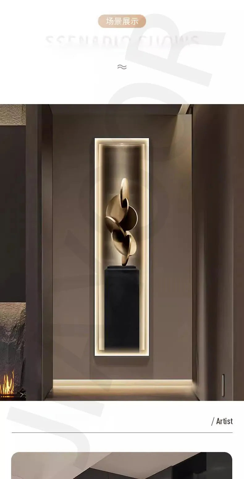 Led Modern Light Luxury Entrance Decoration Painting Slender Entrance Wall Painting High-end Hanging Painting Corridor Wall Lamp