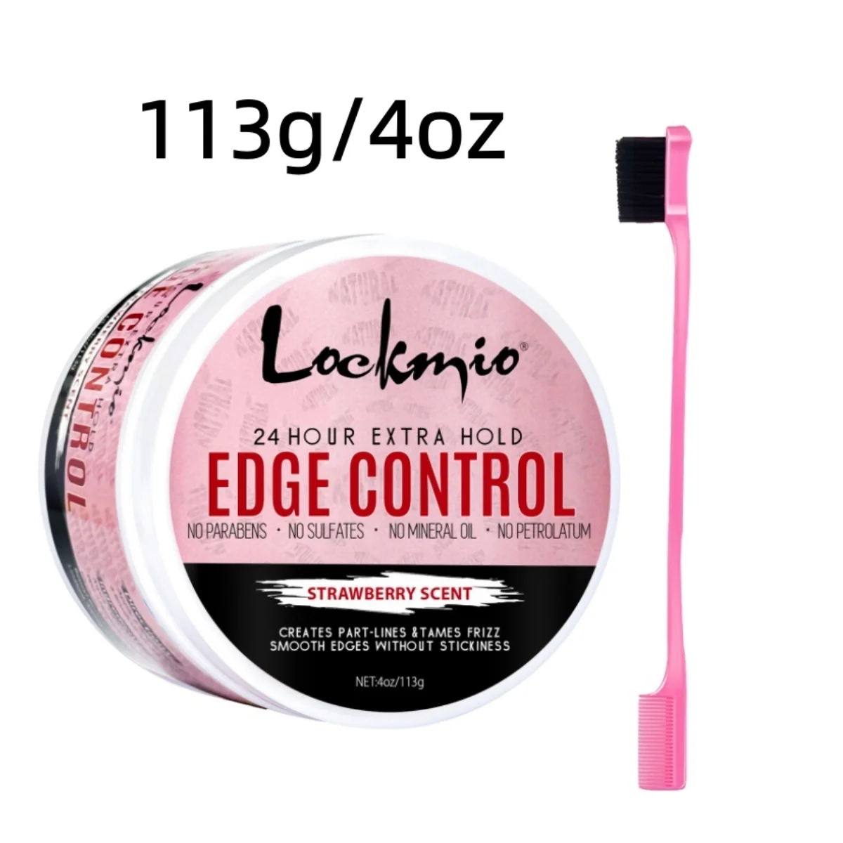 LOCKMIO Hair Flyaways Control Gel & Brush Women Hairline Styling Gel 113g Long-lasting Hair Care Edge Defining Wax Cream for Wig
