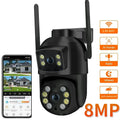 8MP 4K PTZ Wifi Camera with Dual Lens Dual Screens AI Human Detection Wireless Outdoor CCTV Security IP Camera