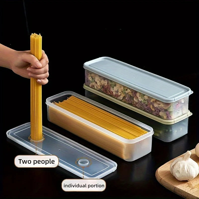 4 Pcs Long Rectangular Food Storage Containers, Plastic Reusable Refrigerator Organizer Boxes Kitchen Accessories