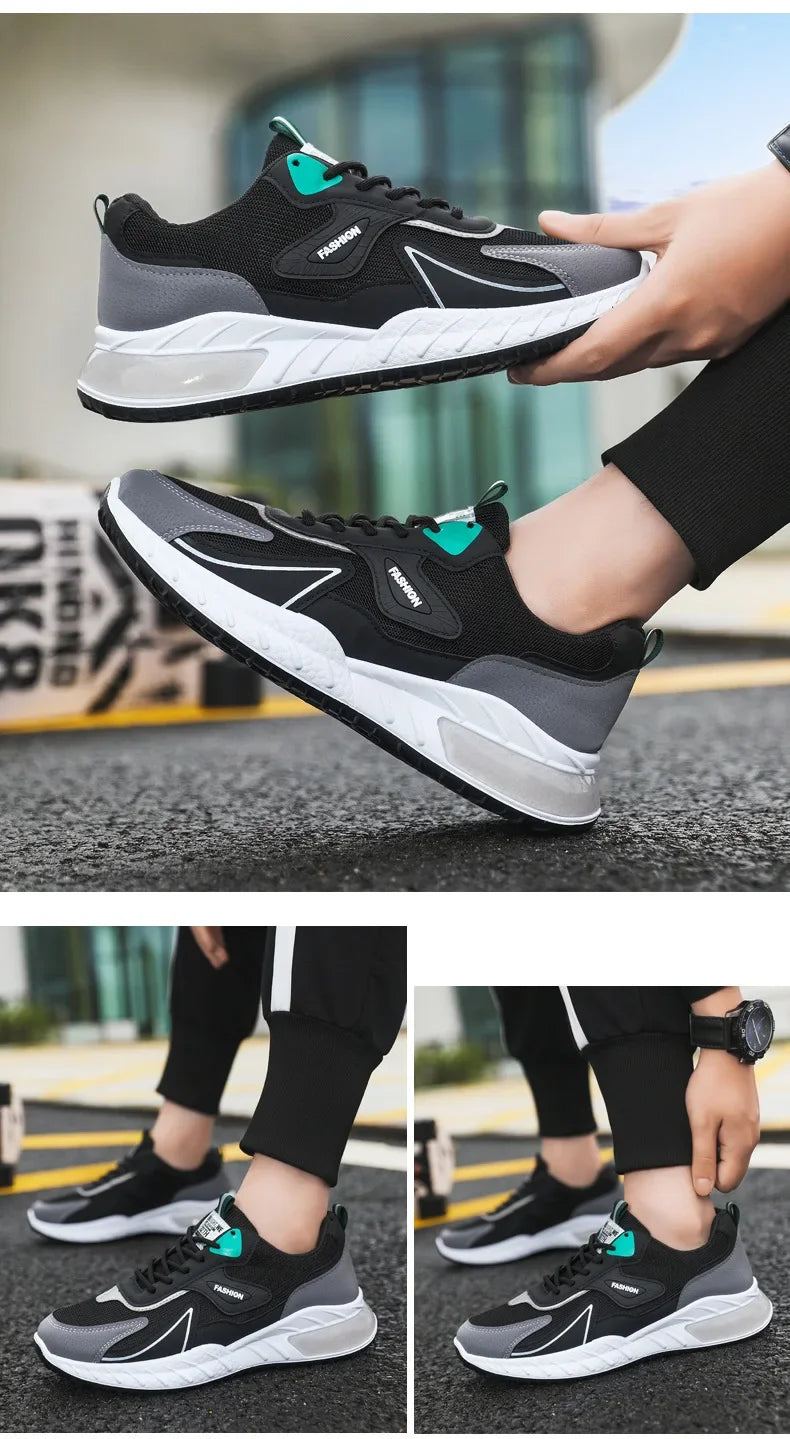 Men's Sneakers Fashion Breathable Vulcanized Shoes Casual Sports Shoes Men Trendy Lace-up Sneakers Zapatillas Hombre 2024
