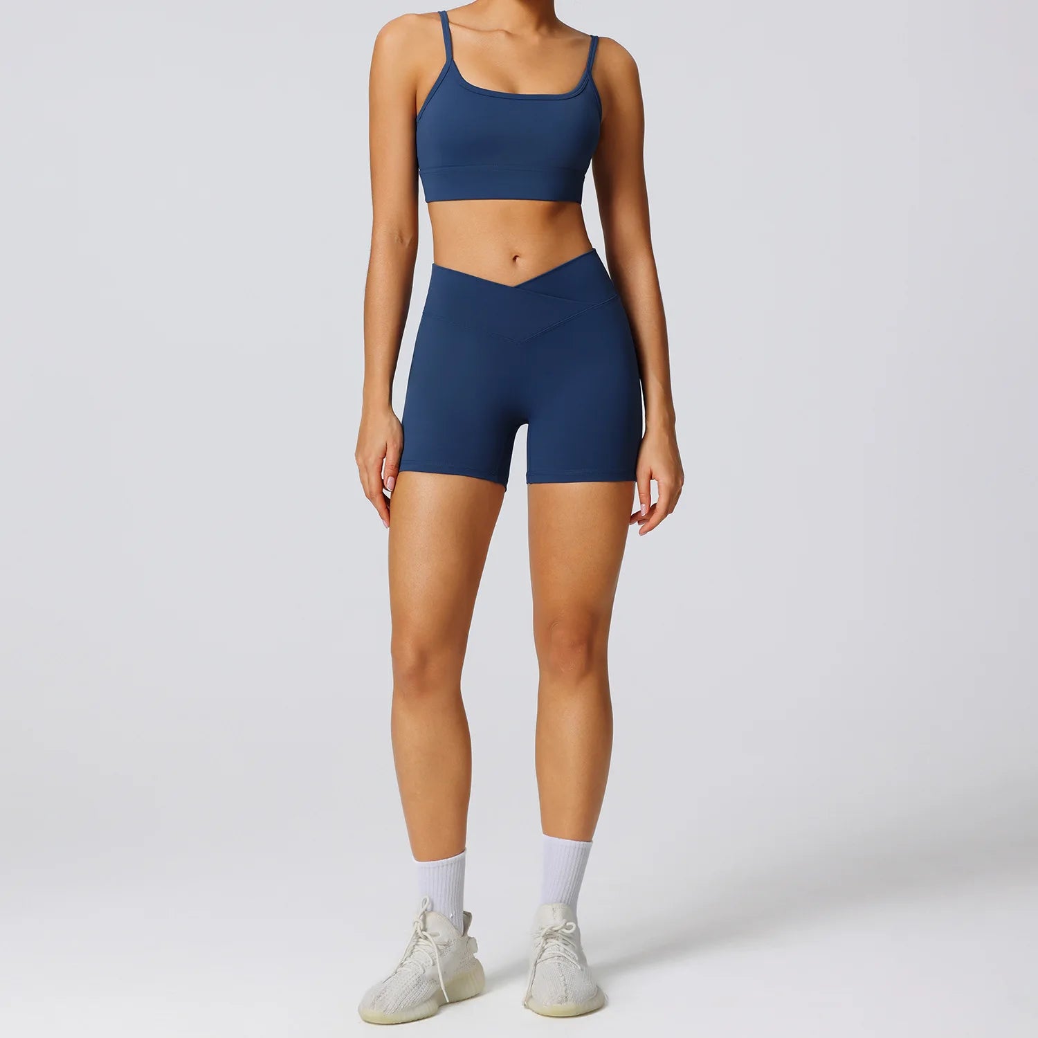 High Elasticity Quick Dry Yoga Fitness Outfit Women's Summer New Style Sportswear Set Fashionable Running Dancing Tennis