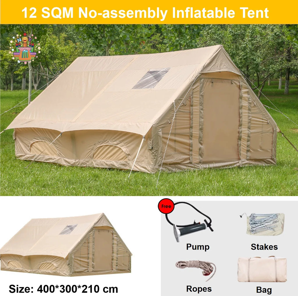 Large Waterproof Durable Inflatable Tent, Family Airtight House for Camping RV Travel