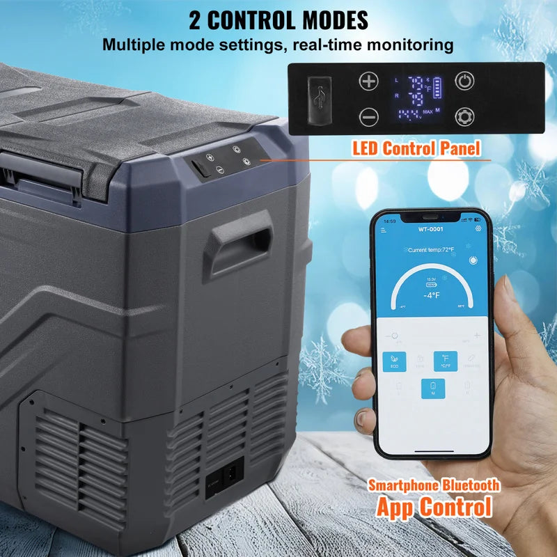 Car Refrigerator Fridge,40 L Dual Zone Portable Freezer,12/24V DC And 100-240V AC Compressor Cooler For Outdoor,Camping,RV
