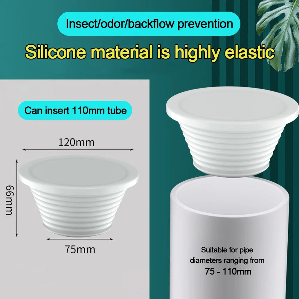 Durable Silicone Sewer Pipe Sealing Ring Water Pipe Plug Useful Anti Odor Floor Drain Kitchen Sink Replacement Stopper Bathtub