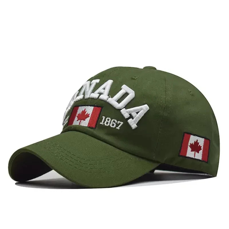 Canada Dad Unisex Cotton Baseball Cap Maple Leaf Flag Cap Embroidered Unisex Cap Outdoor Sun Hats for Adult