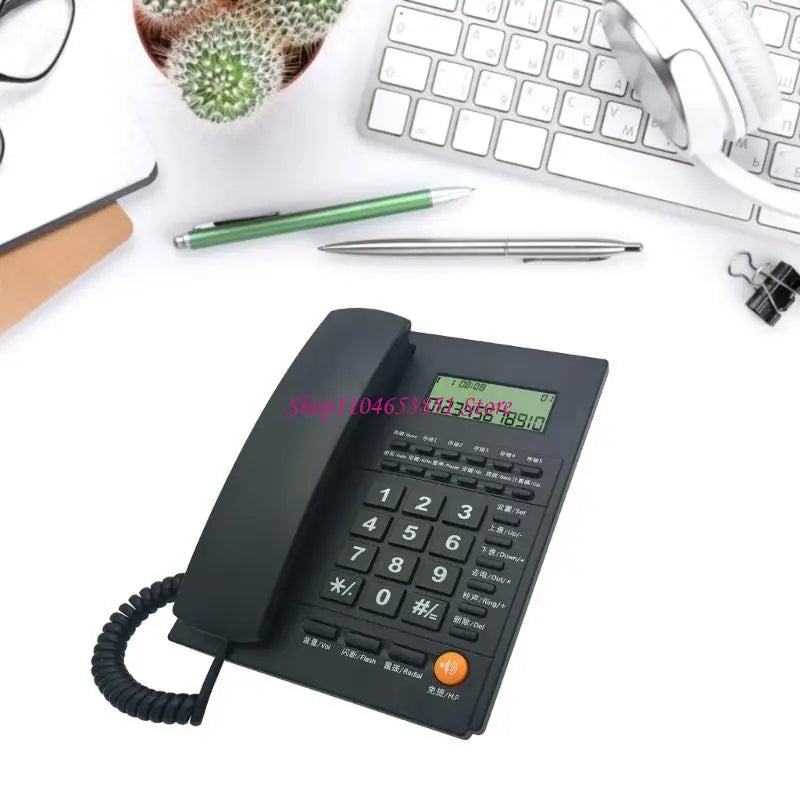 Home Landline Fixed Telephone Desk Phone with Caller Identification Corded Phone Noise Reduction Speed Dial
