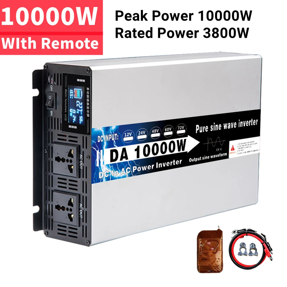 8000W 10000W 12000W Inverter 12V 24V 48V 60V 72V To AC 110V 220V Pure Sine Wave Solar Power Inverter Voltage Frequency Converter