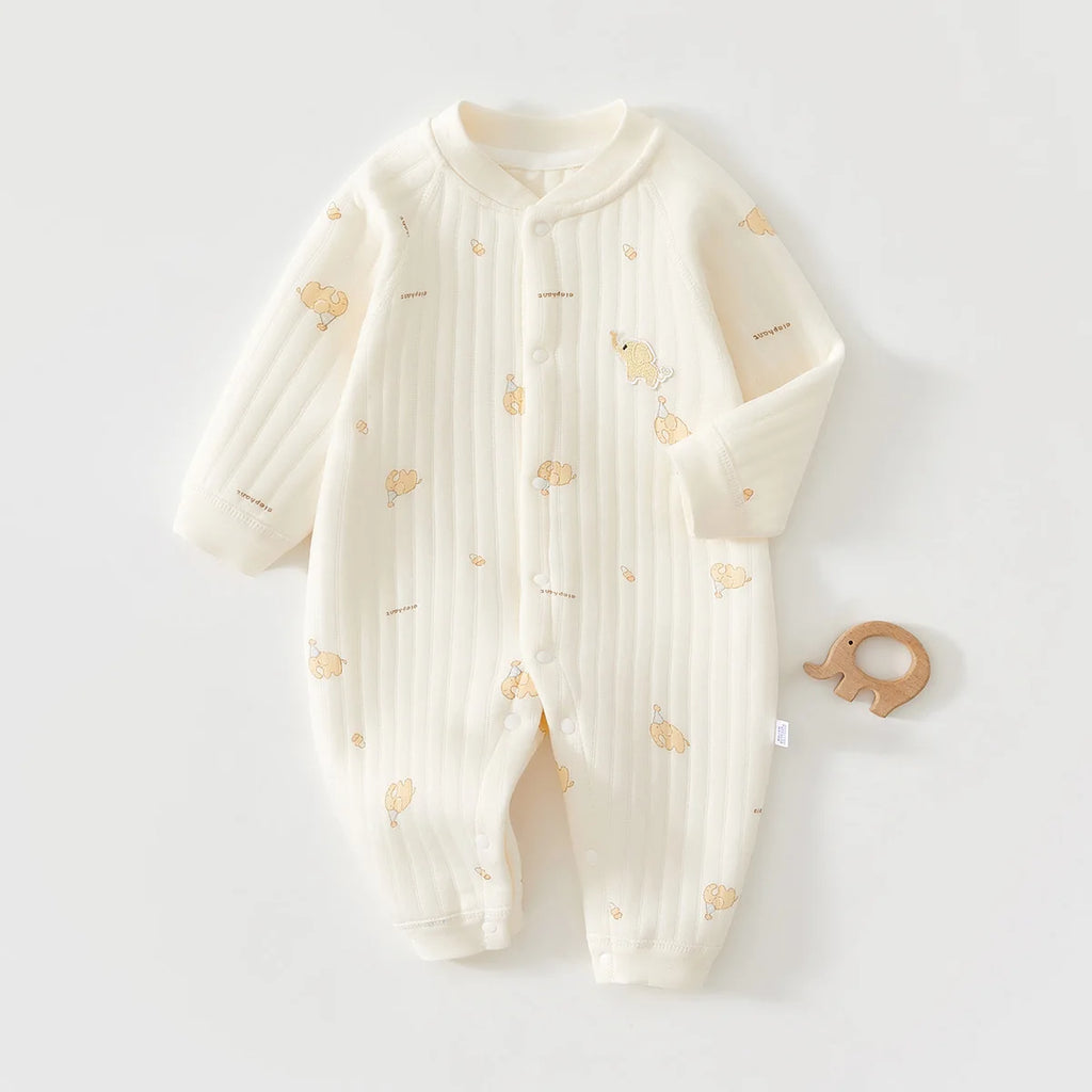 AYNIGIELL Autumn and Winter Newborn Jumpsuit, High-quality Pure Cotton Baby Girl Clothing 0-18 Month Baby Boy Outdoor Wear