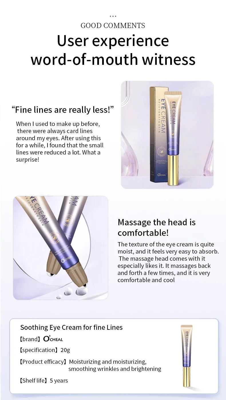 Instant Eye Bag Removal Cream Roller Ball Anti Wrinkle Fade Fine Lines Firming Skin Anti Dark Circle Puffiness Brighten Eye Care
