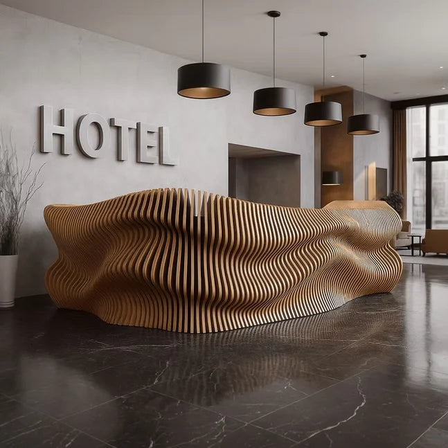 *Customized Reception Desk Modern Furniture Solid Wooden  Table Parametric Furniture  Parametric Furniture