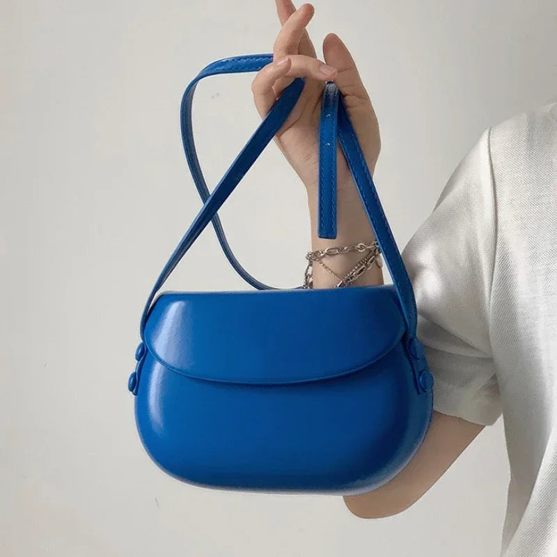Candy Color Women's Saddle Shoulder Bag Casual Portable Female Small Clutch Handbags Sweet Fashion Ladies Purse Crossbody Bags