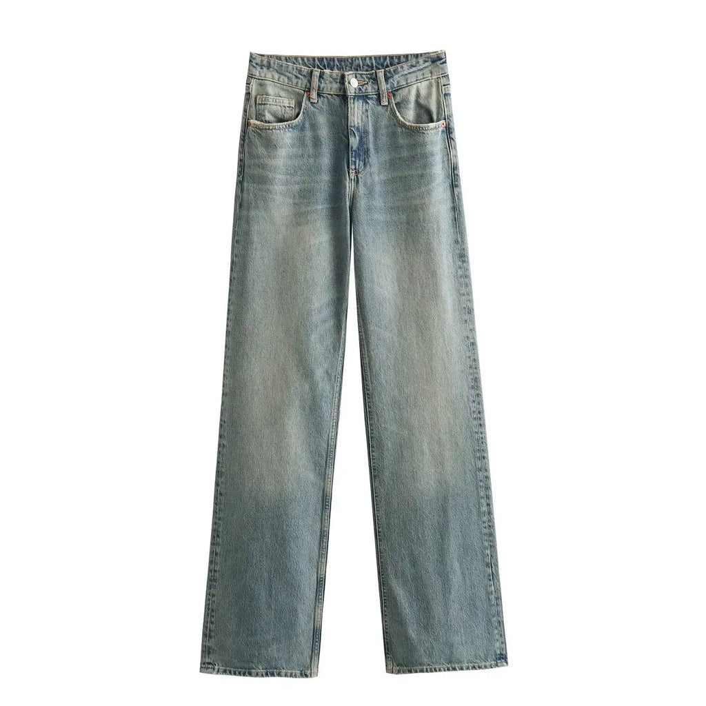 Maxdutti British fFashion Street Distressed Jeans Boyfriend Style Pants Girls Retro Loose Casual Jeans For Women Harem Denim