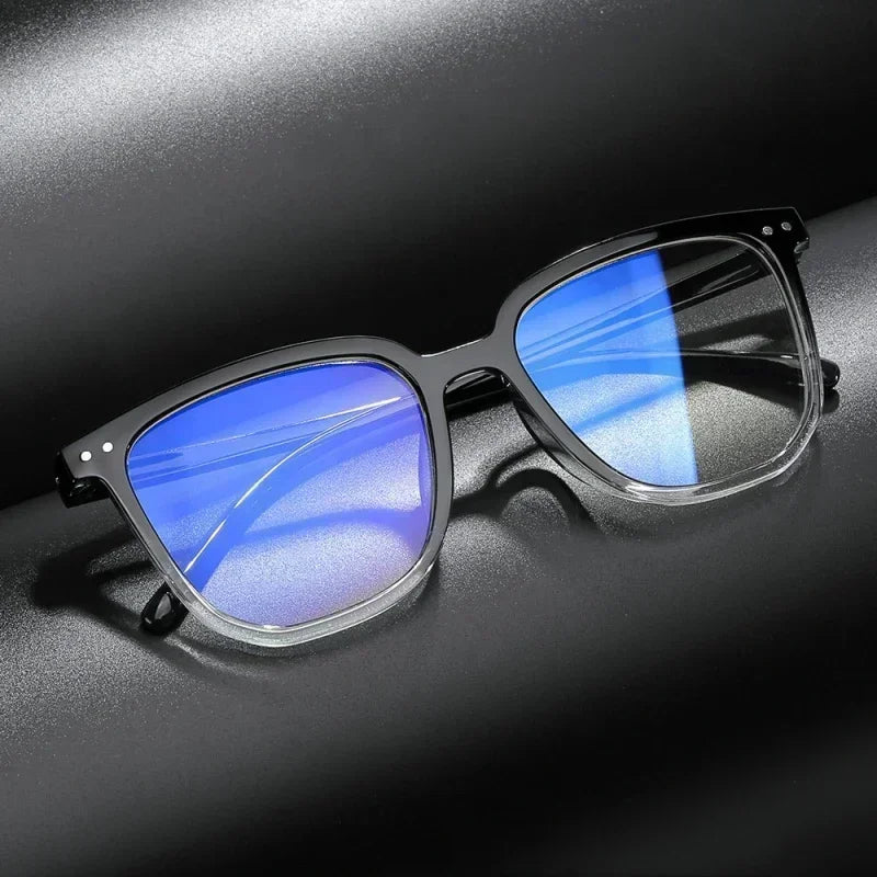 Anti Blue Light Presbyopia Eyeglasses Vintage Trend Oversized Square Hyperopia Eyewear Finished Prescription Reading Glasses