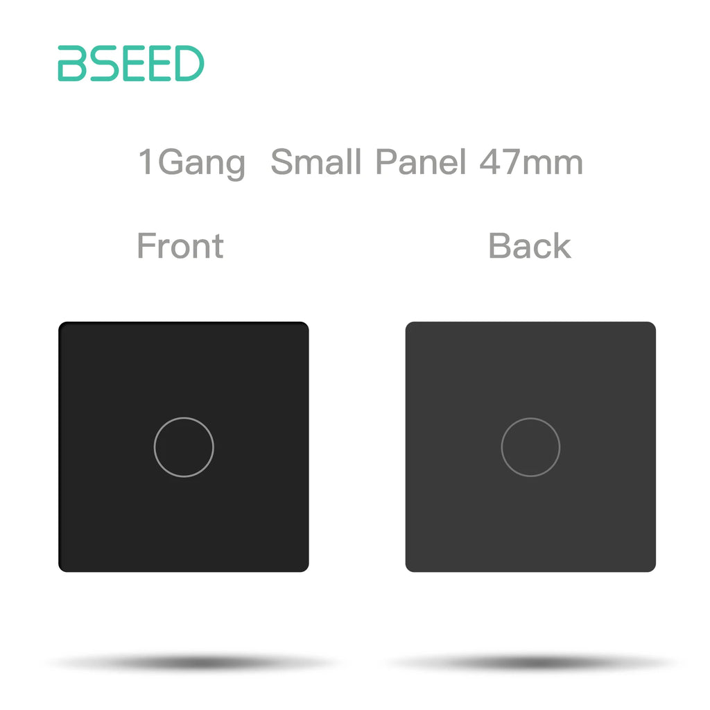 BSEED Wall Light Switches Small Glass Panel Parts 1/2/3Gang White Black Gold Touch Switches Crystal Parts 47mm