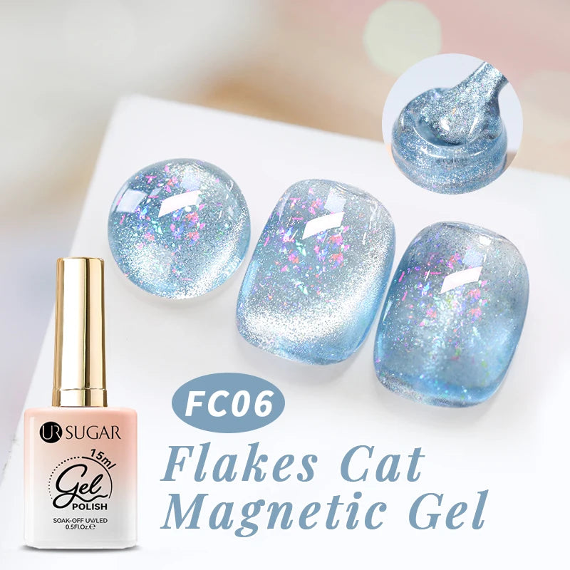 UR SUGAR 15ml Cat Magnetic Gel Jelly Glass Full Coverage Varnis Magnetic Gel Soak Off UV LED Gel Autumn Winter Xmas Manicure