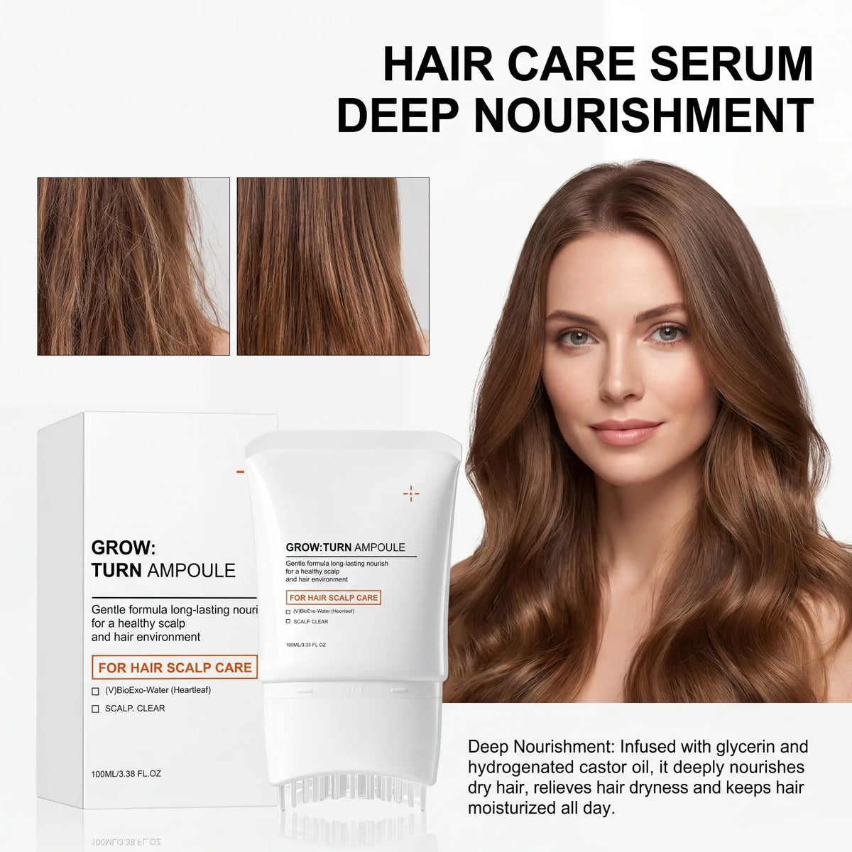 Hair Nourishing Serum With Massage Comb Nourishing Scalp Hydrate Strengthening Volumizing Essence Scalp Massager Hair Care
