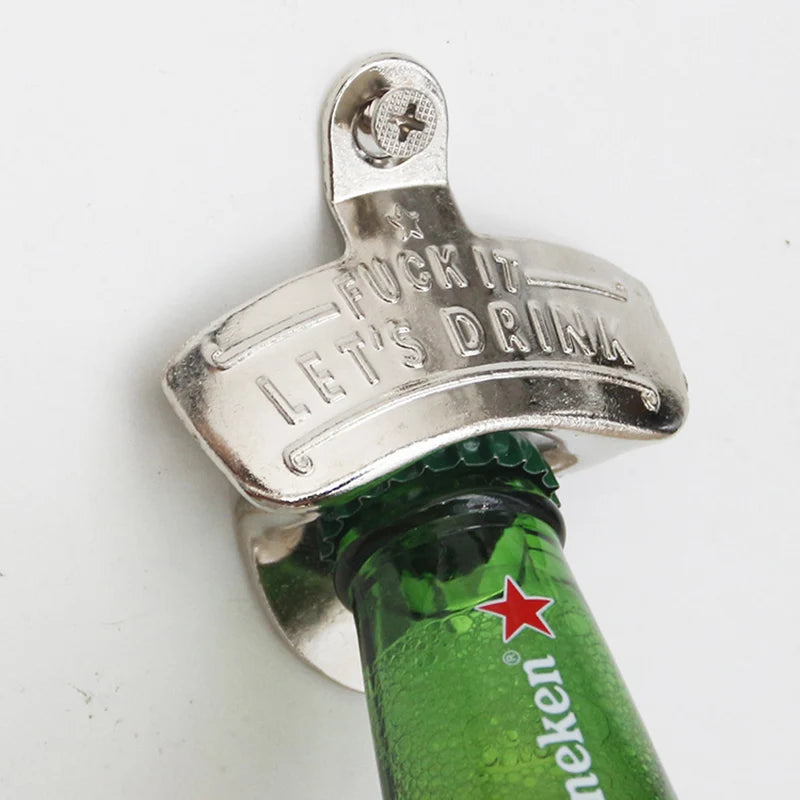 1pc Retro Decorative Bottle Opener Wall Mounted Hanging Beer Openers Bar Tools Alloy Electroplating Process Bar Cafe Wall Decor