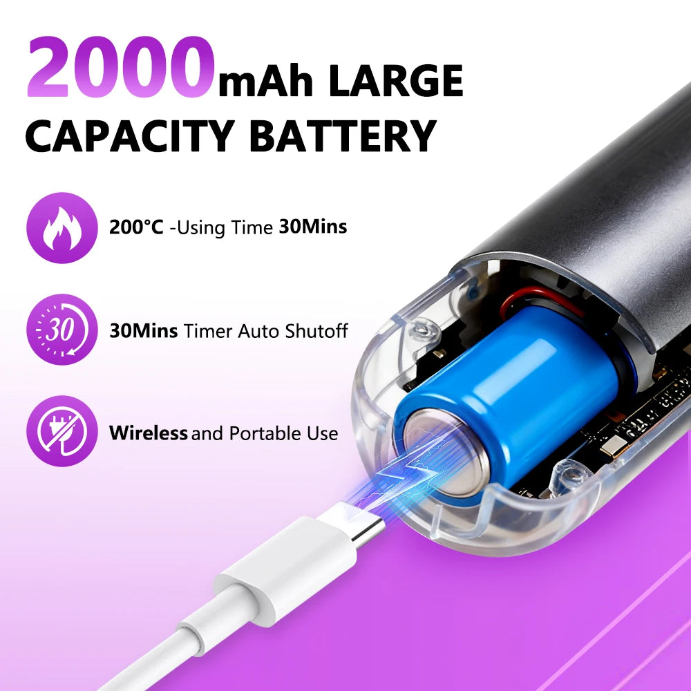 Cordless Hair Straightener 4 Temp LCD Display Anti-scald Hair Straightening Brush Portable Rechargeable Hair Styler Travel Women