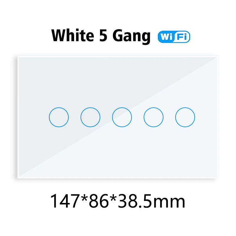 WIFI Smart Touch Light Wall Switch Interruptor Glass Panel 8/10 Gang 147*86mm Work Tuya APP  Whole house intelligent control