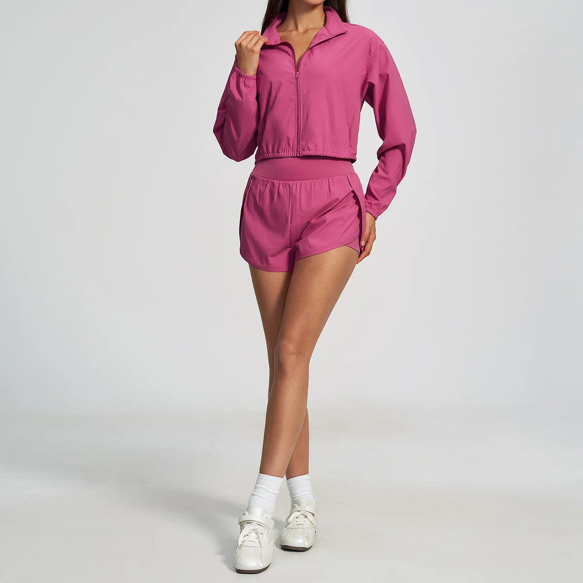 Women Outdoor Running Suit Two Pieces Yoga Set Breathable Quick Dry Fitness Sportswear Workout Clothes Sports Outfit