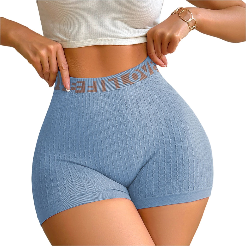 Women's High Waisted Sports Shorts With The Letters LOVE, Fashionable And Casual Women's Underwear, And Shorts