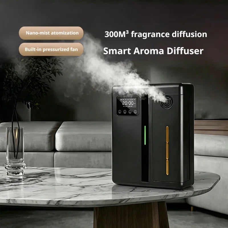 Smart Aroma Diffuser 300m³ Built-in Pressurized Fan Nano Mist Atomization Waterless Essential Oil Scent Machine for Home Hotel