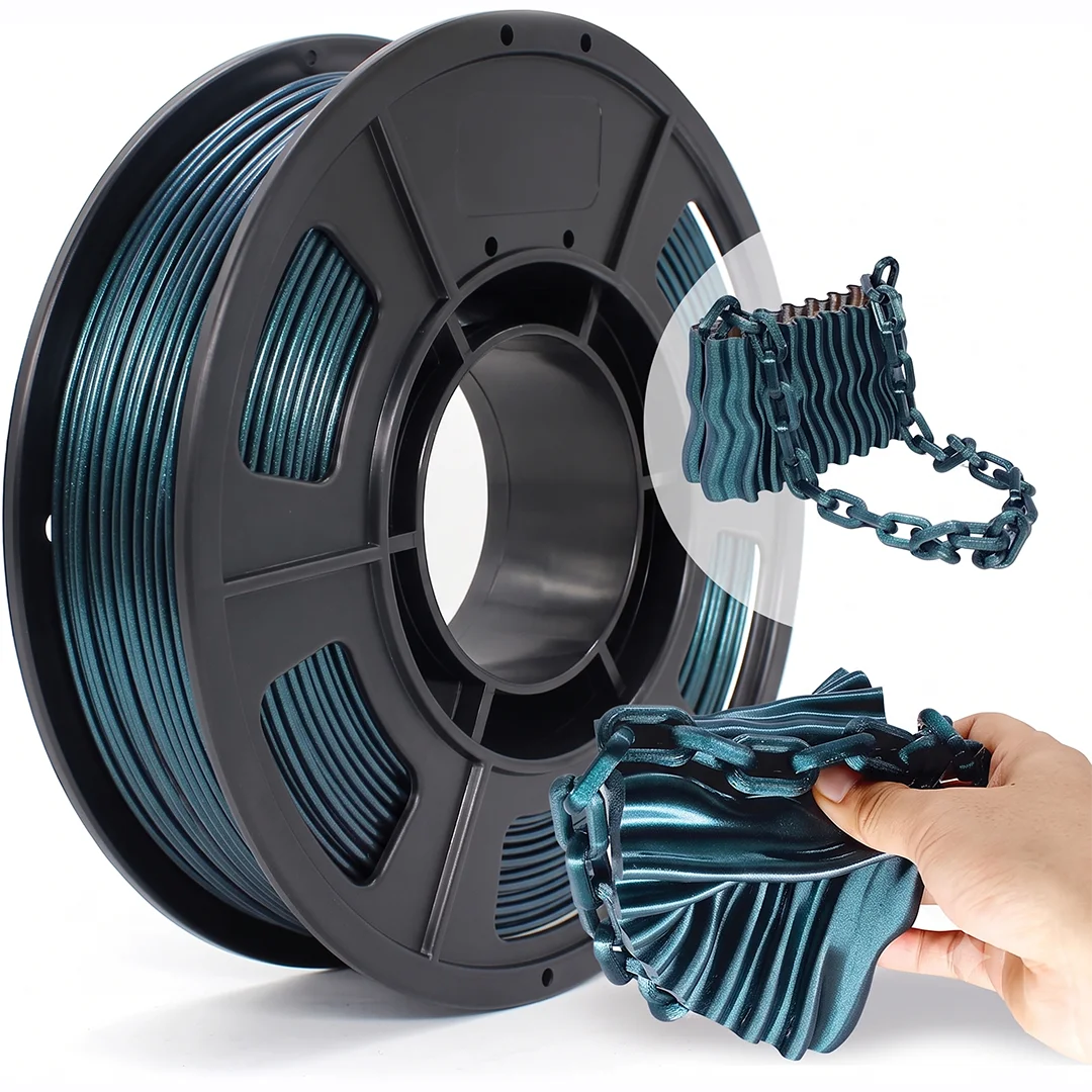 95A Chameleon TPU Filament 1.75mm,TPU Chameleon Color Green 250g 95A Flexible Soft 3D Printer Filament,Changes Color with Light