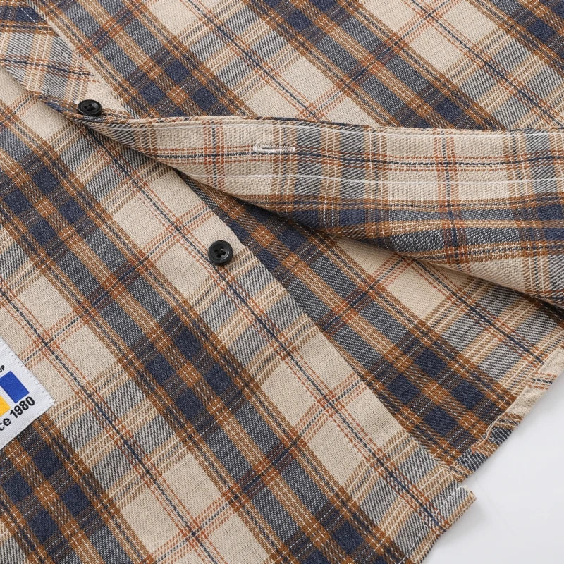 Men Shirt Plaid Flannel Long Sleeve Plus Size Loose Hip Hop Street Mens Casual Shirt Oversized Male Soft Dress Shirt Dropshippig