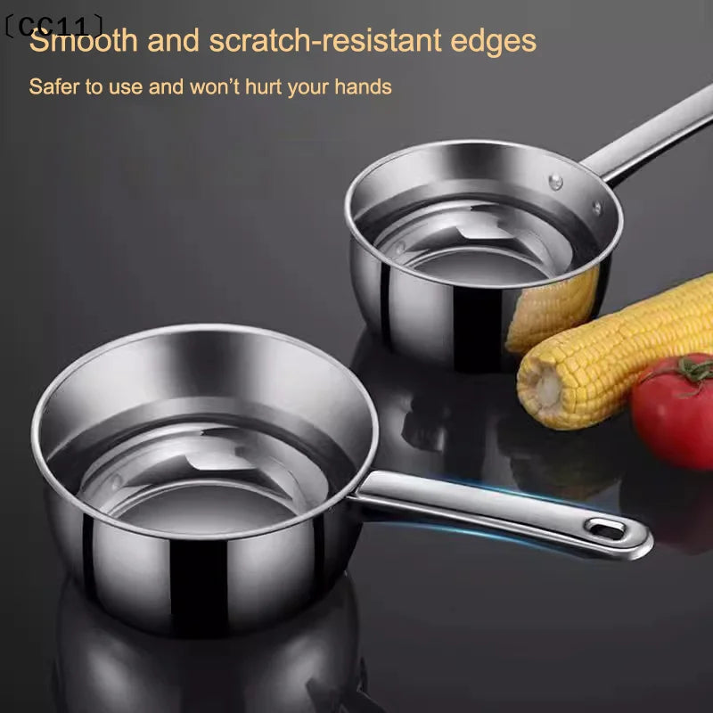 Stainless Steel Water Ladle Pan Pot Thickening Non-stick Suop Pan With Handle Or Plastic Ladle Household Kitchen Gadgets〔CC11〕