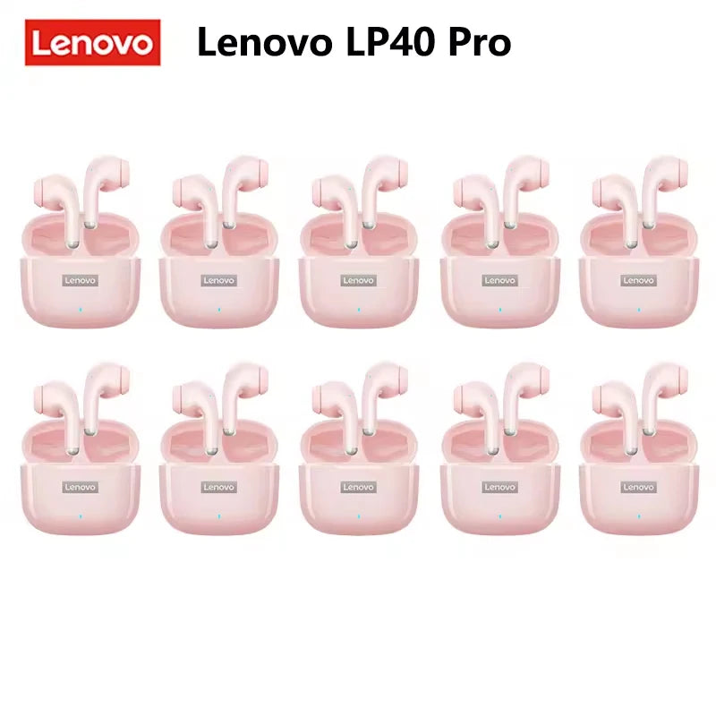 Lenovo LP40 Pro Headphones Wireless Bluetooth 5.4 TWS Hifi Stereo Earphones Gaming Sports Touch Control HD Call with Mic Earbuds
