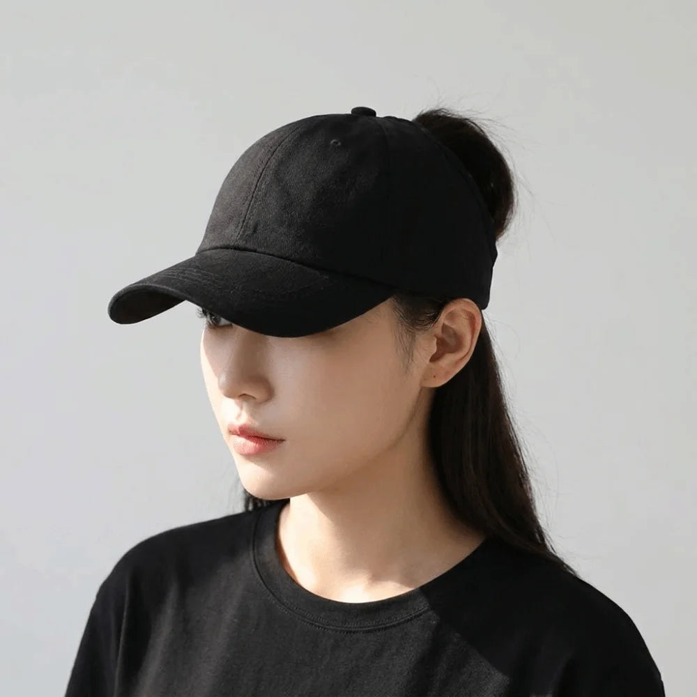 Visor Cap Solid Color Washed Baseball Cap Hip Hop Adjustable Empty Top Hat Snapback Cap JK Sun Protection Peaked Hat Girl