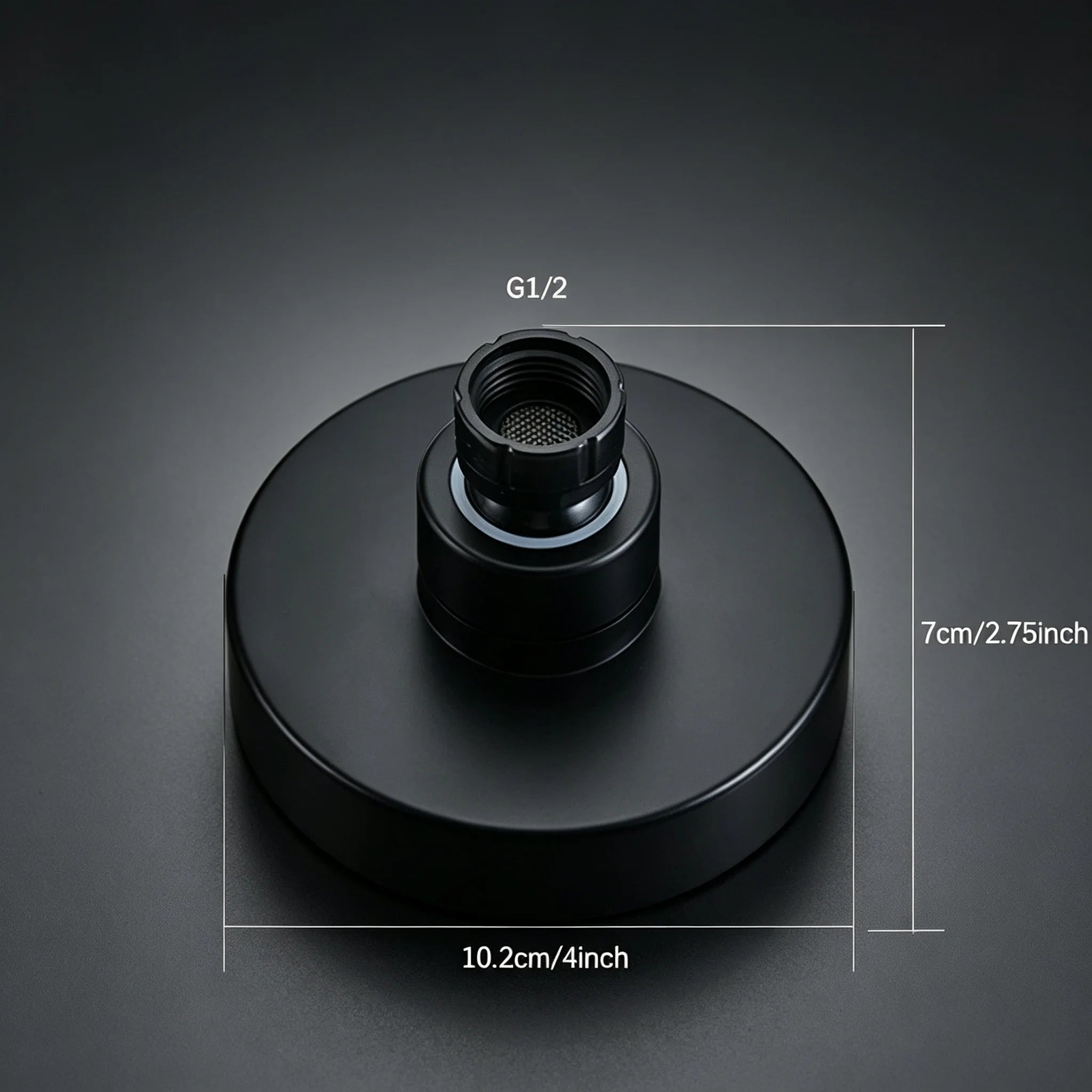 Modern Matte Black High Pressure Rainfall Shower Head with Wall Arm Large Round Fixed Overhead Spray Soft Silicone Jets