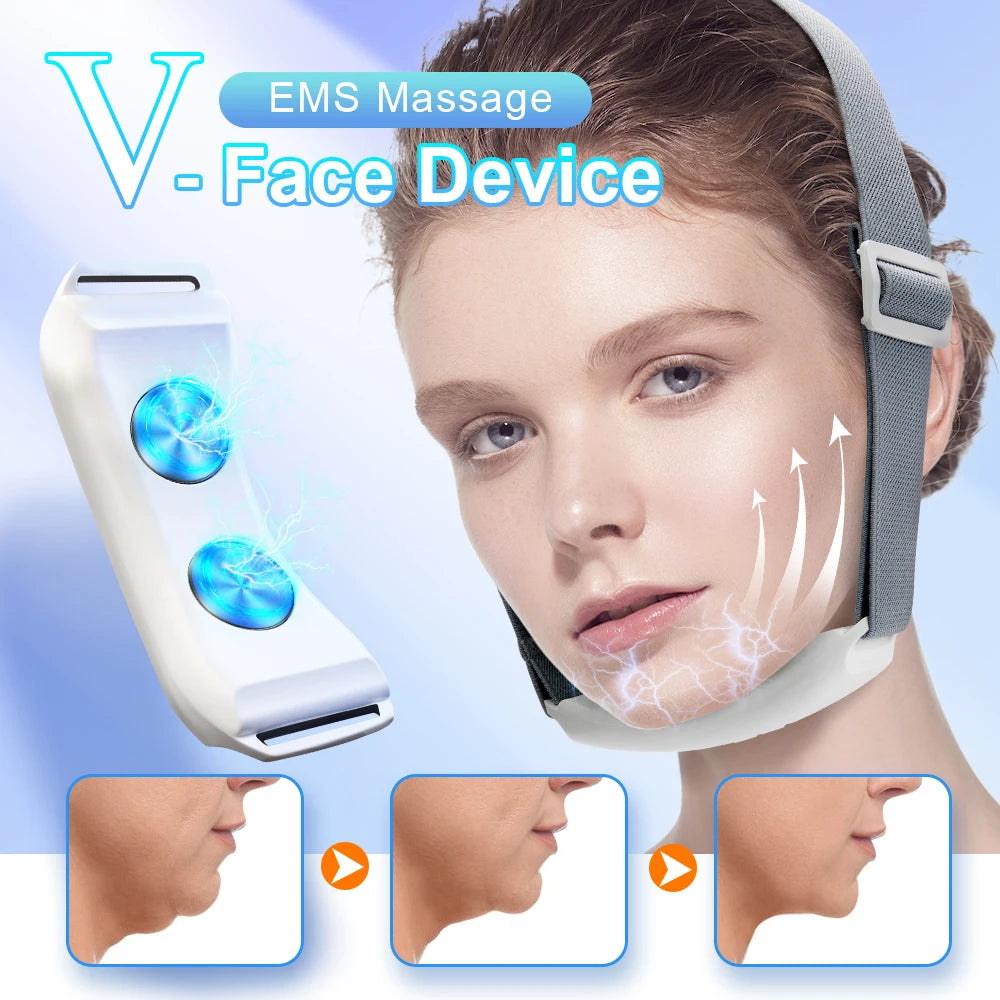 EMS Facial Massager V-Face Double Chin Reducer Face Shape Facial Lifting Machine Chin Slimmer Skin Tightening Care Beauty Device