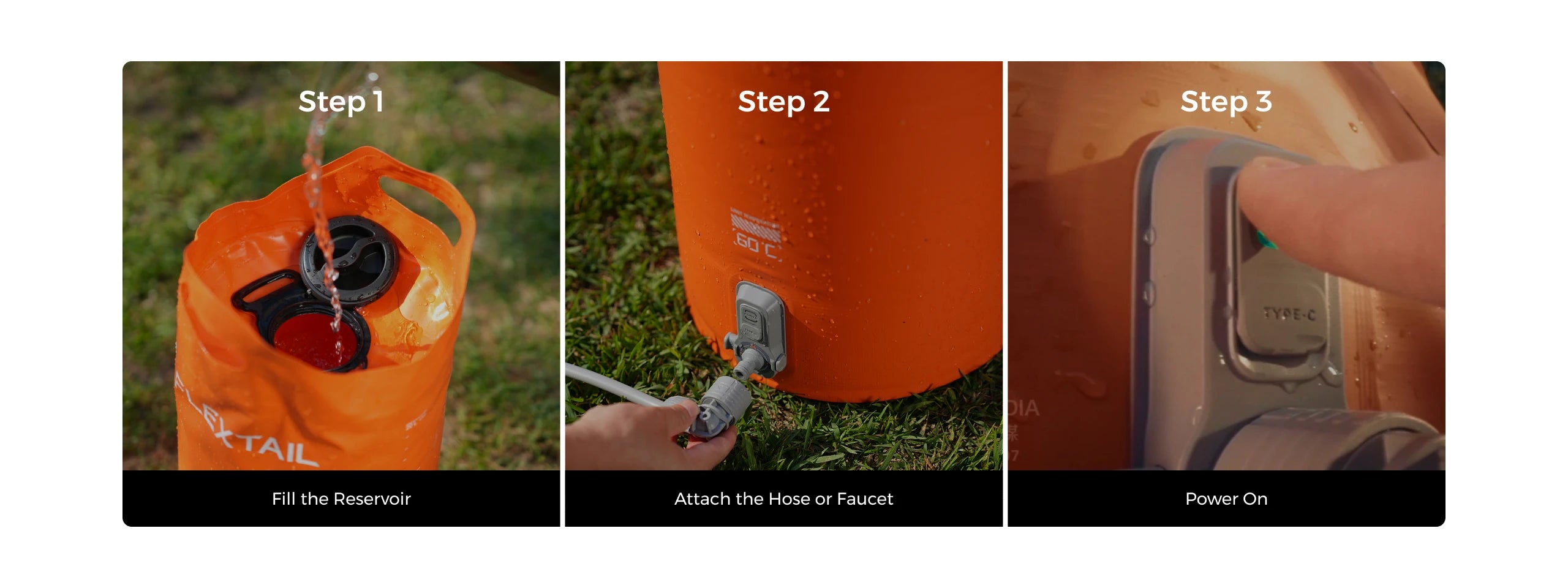 FLEXTAIL TINY SHOWER BUCKET/BAG - 20L Outdoor Water Reservoir with Built-in Pump, Automatic Dispensing, Two-Speed Adjustment