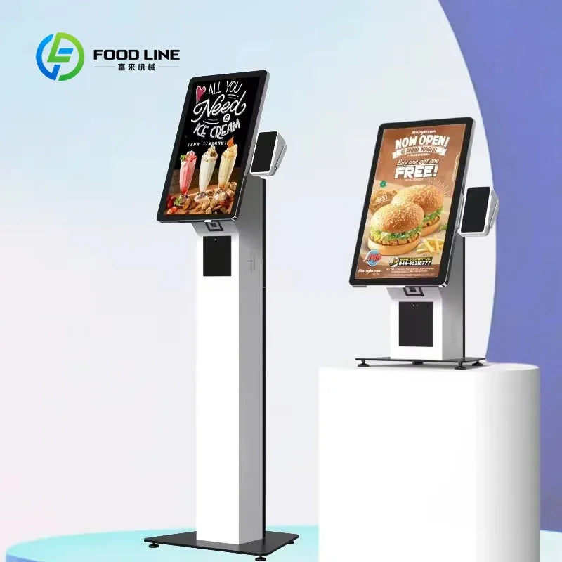 32 Android Self Ordering Kiosk for Restaurant Use Touch Screen Terminal with Receipt Printer and Menu Customization