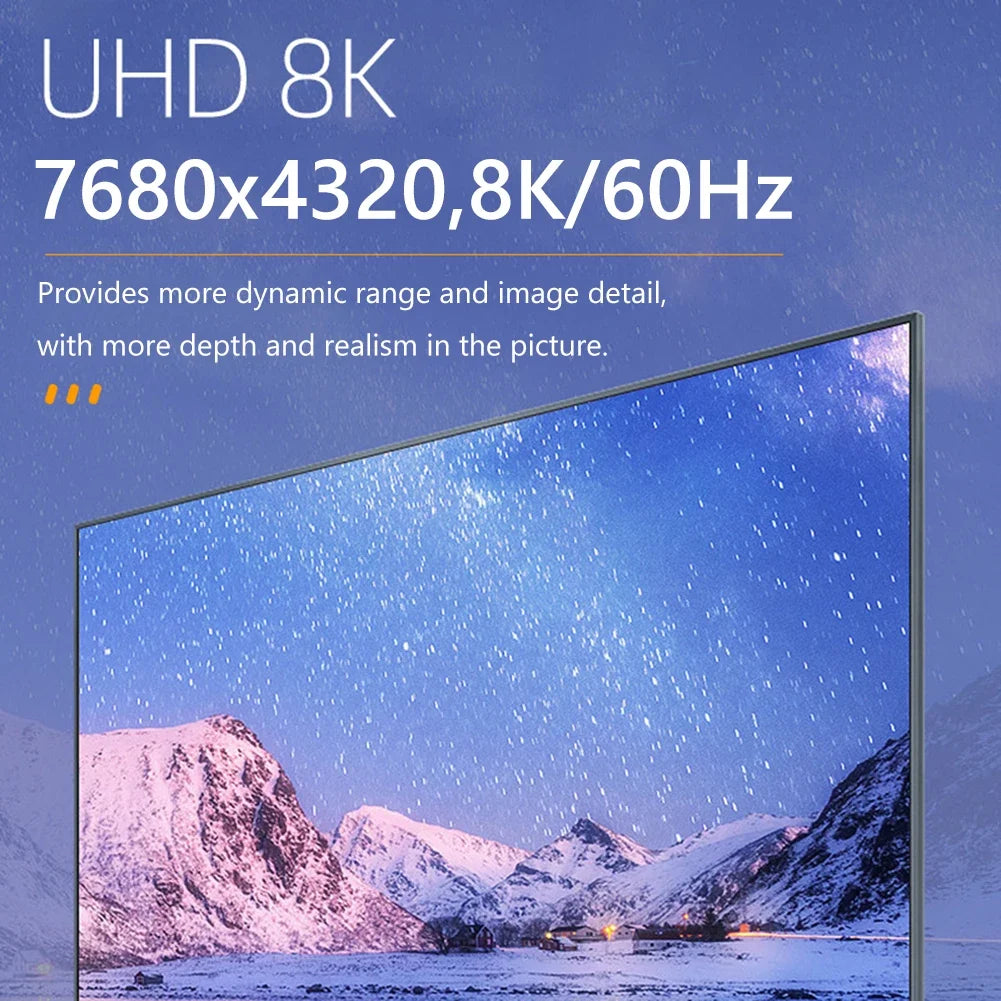 8K UHD U Shape HDMI-compatible2.1 Adapters 180 Degree Up/Down Angle Male to Female Extender Connector for Laptop PC HDTV