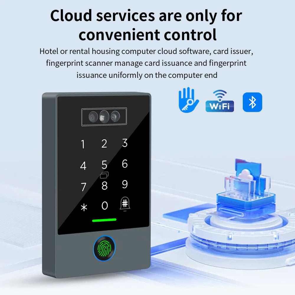 TTLOCK Home Security Visual Intercom Face Recognition Fingerprint WiFi Intelligent 13.5Hz Waterproof IP67 Access Control