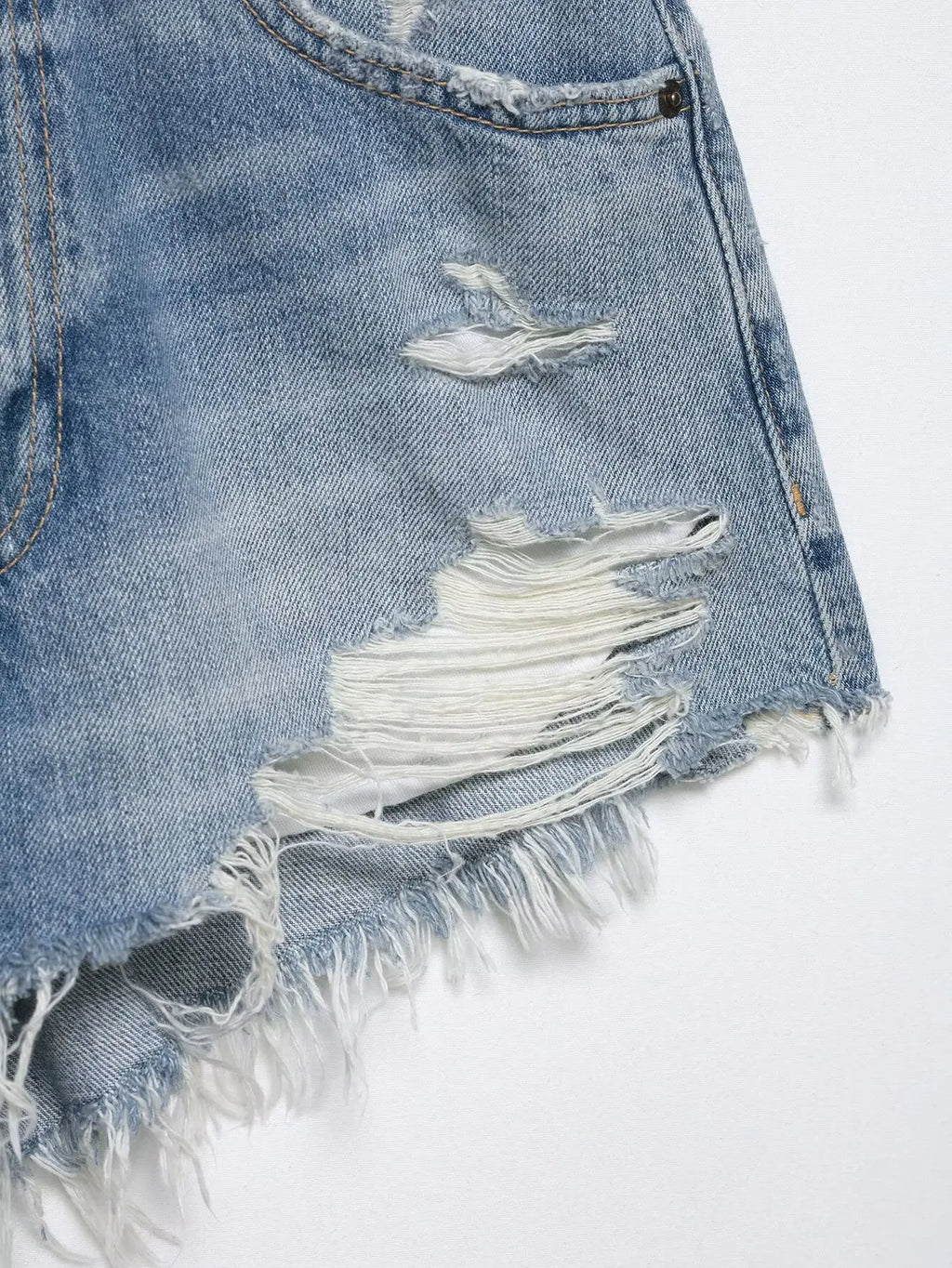 HH Women's High Waisted Denim Shorts Summer Ripped Jean Shorts Frayed Hem A-Line Casual Beach Party Hot Pants Streetwear