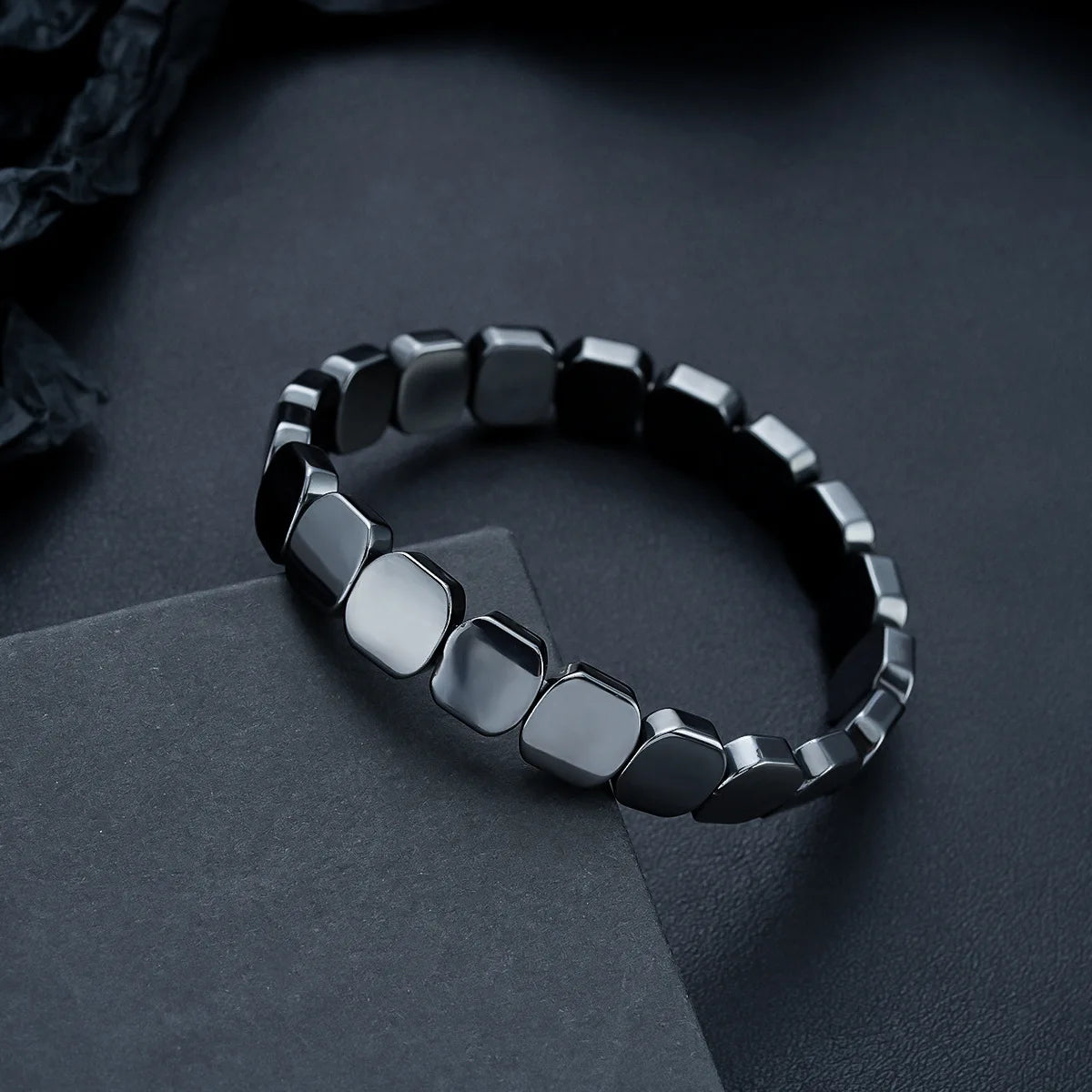 1pcs Hematite Bracelet For Men Reclaim Your Edge Confidence Natural Hematite Stone Beaded Stretch Healing Bracelets Gift Jewelry