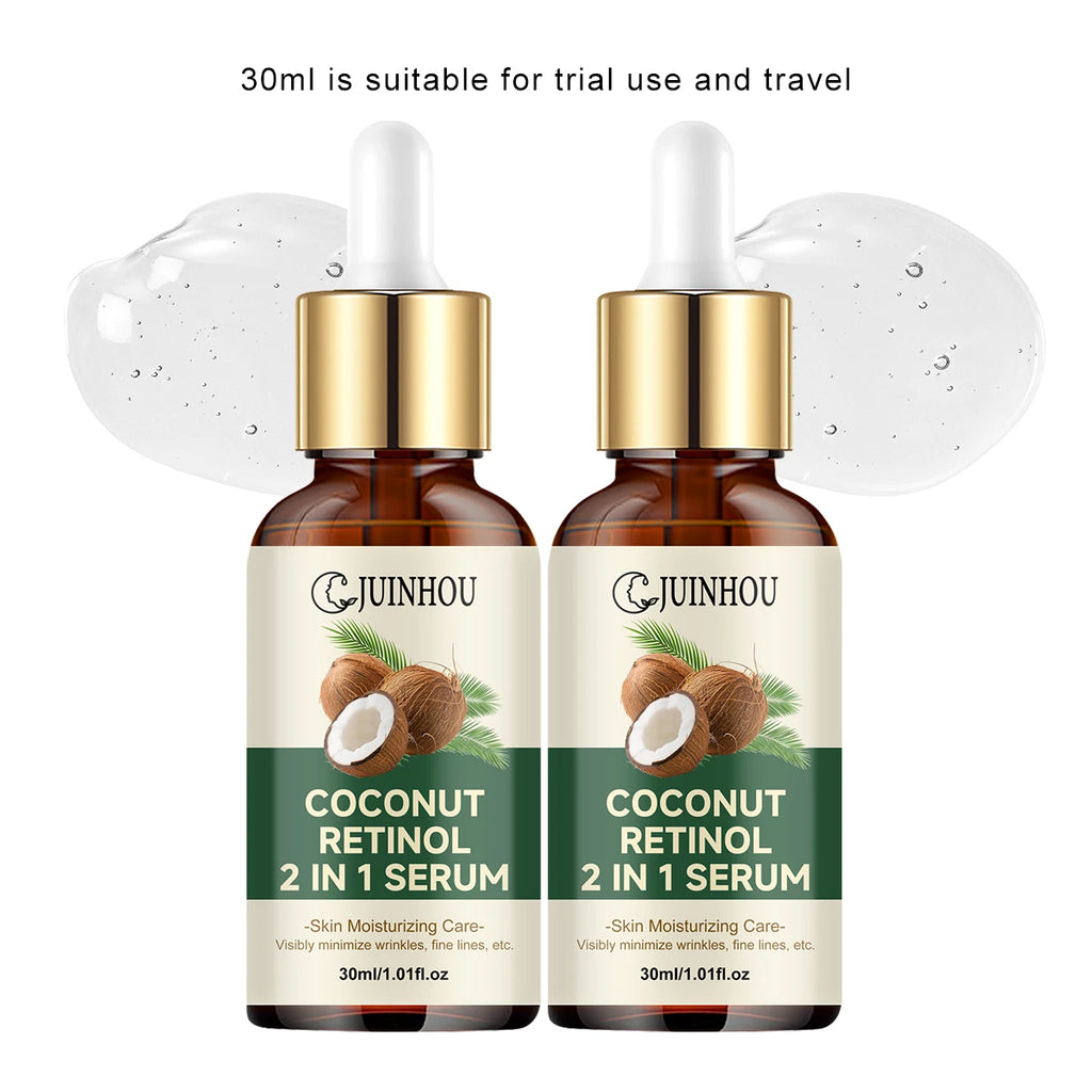 JUINHOU Natural Coconut Oil Face Serum Hydrating Moisturizer Skin Reduce Dryness Gentle Daily Skin Care Serum For All Skin Types