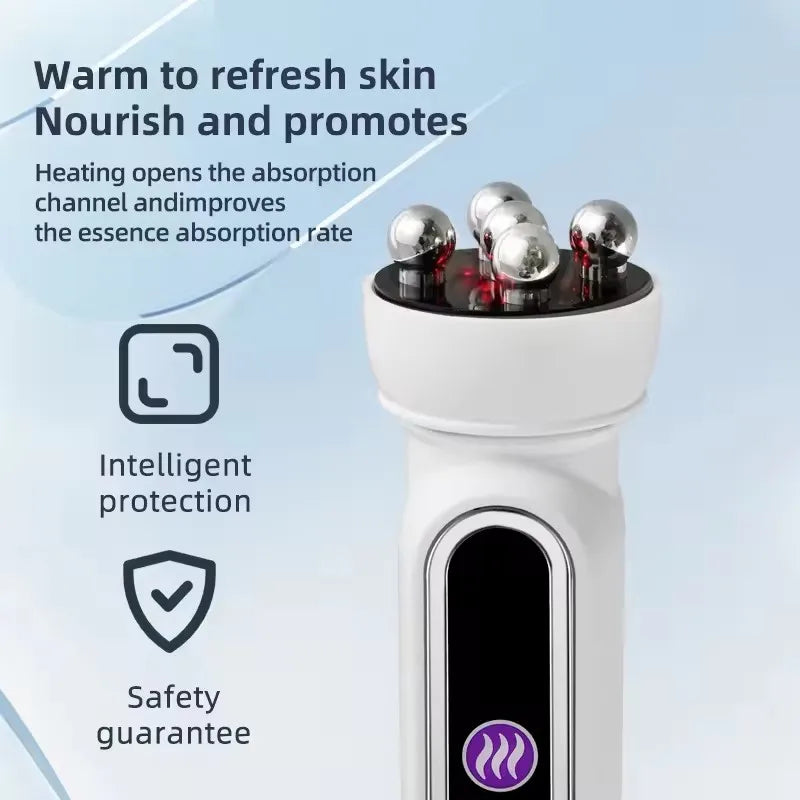 Micro Facial Massager EMS LED Phototherapy Rotary Massage Heating Electric Facial Massager Beauty Device Skin Care Tools