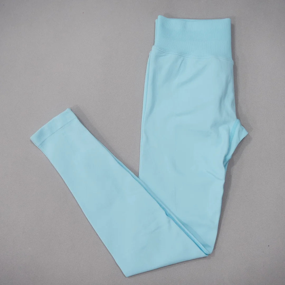 DF-LOGO Women Seamless High Waist Yoga Leggings Butt Lifting Push Up Compression Pants Tummy Control Anti-Squat Quick Dry for