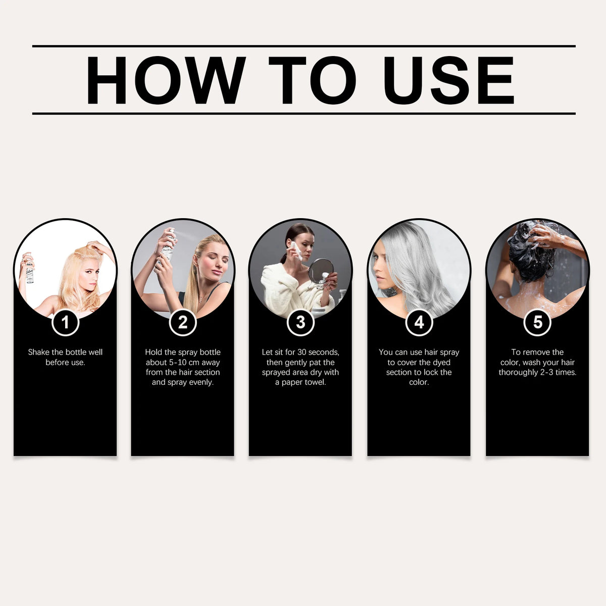 Silver Hair Spray Metallic Texture Hairstyle Customization Long Lasting Color Even Coloring Plant Formula Antioxidant Hair Dye