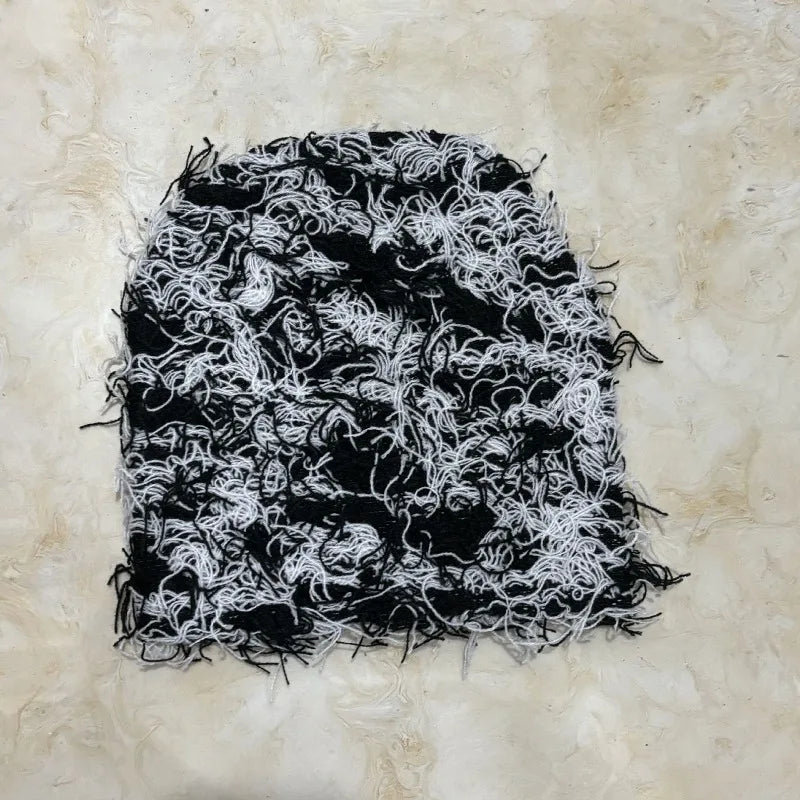 1pc Distressed Camouflage Beanie Fuzzy Winter Hats Thick Warm Head Caps Snow Hats Skull for Men Outdoor Ski Knit Cap Fall Outfit