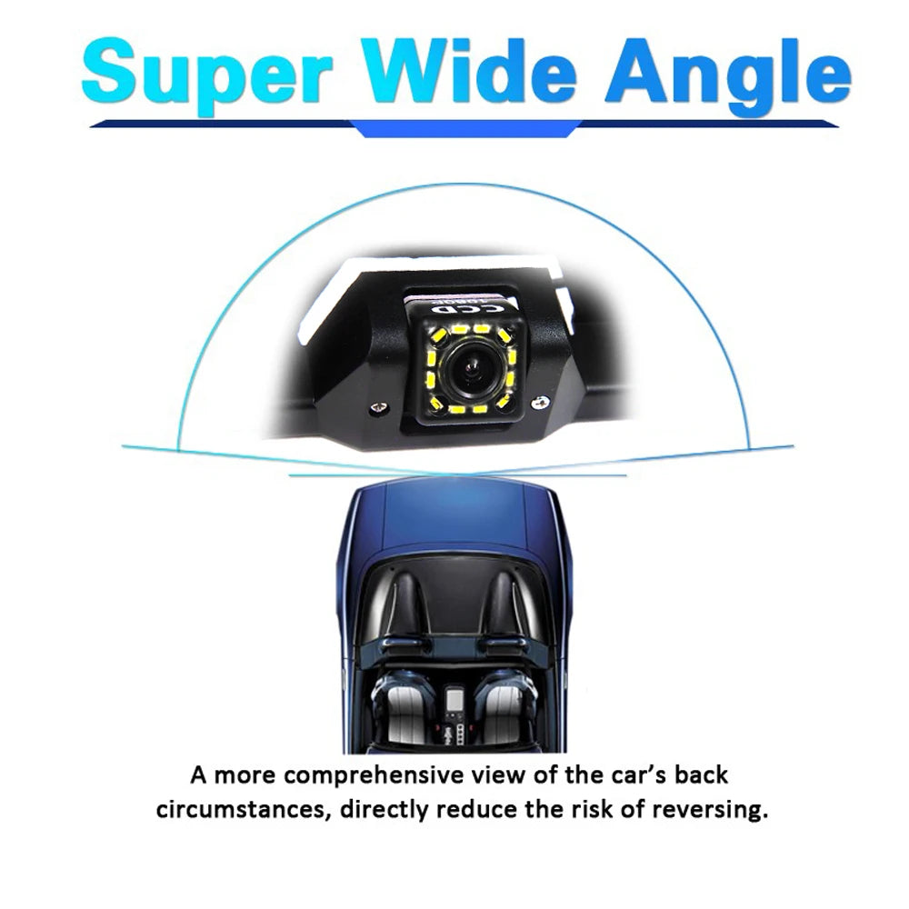 Achteruitrij camera Dynamic trajectory European license Plate Frame Rear View System With Night Vision IR Lights LED