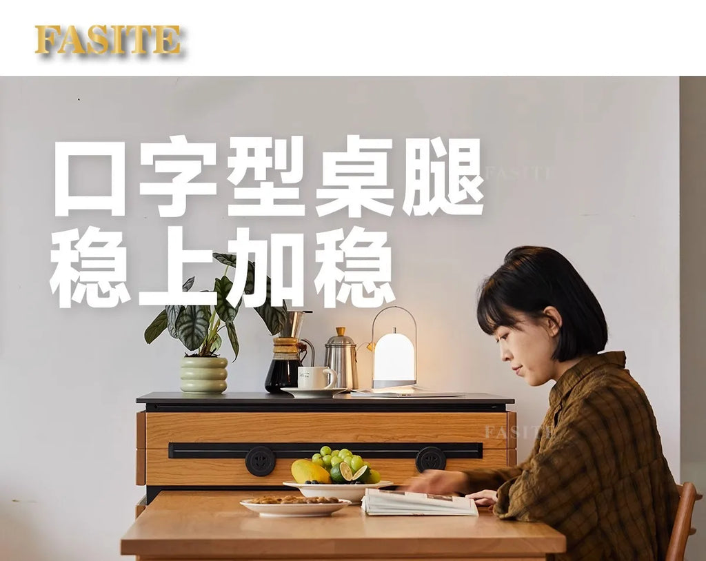 Solid wood island table retractable small apartment open integrated bar cabinet rock locker