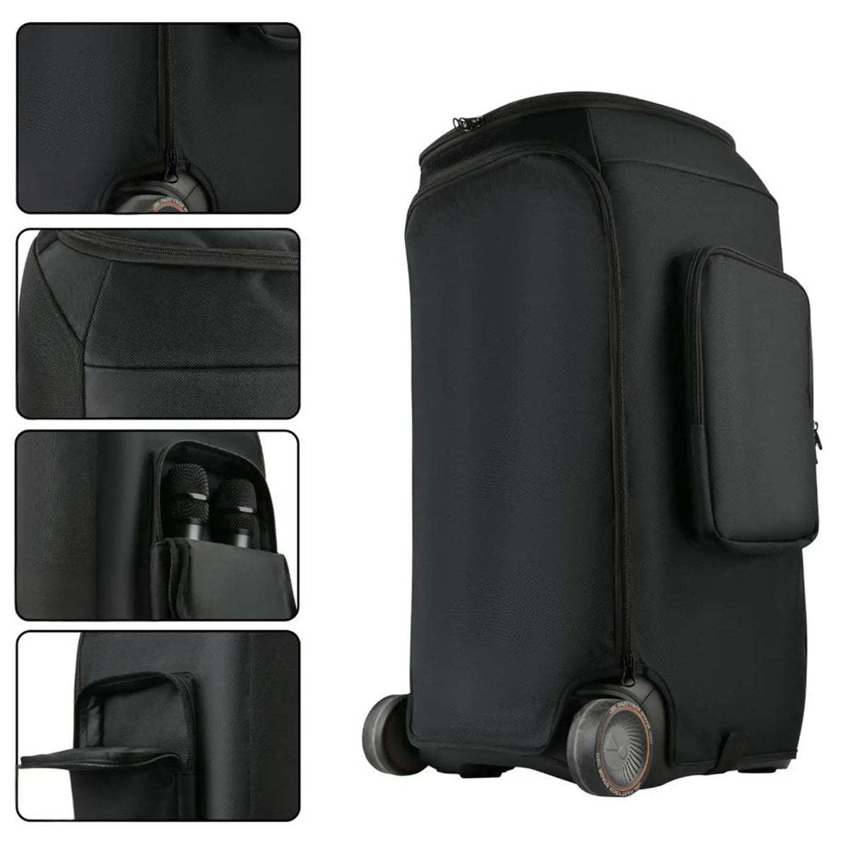 Speaker Protective Cover Case Nylon Fabric with Side Pockets, Impact Resistant suitable for Stage 320, Black